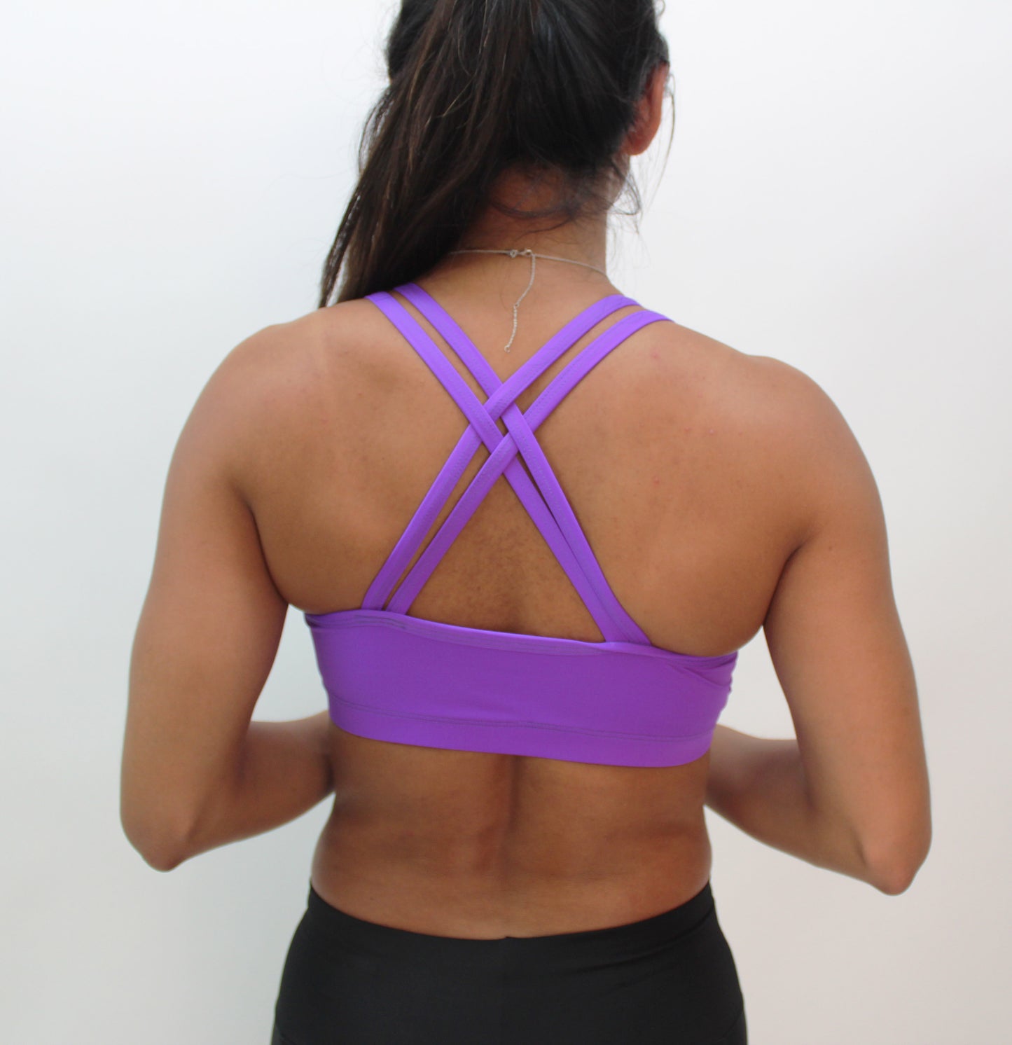 Top doble tirante morado