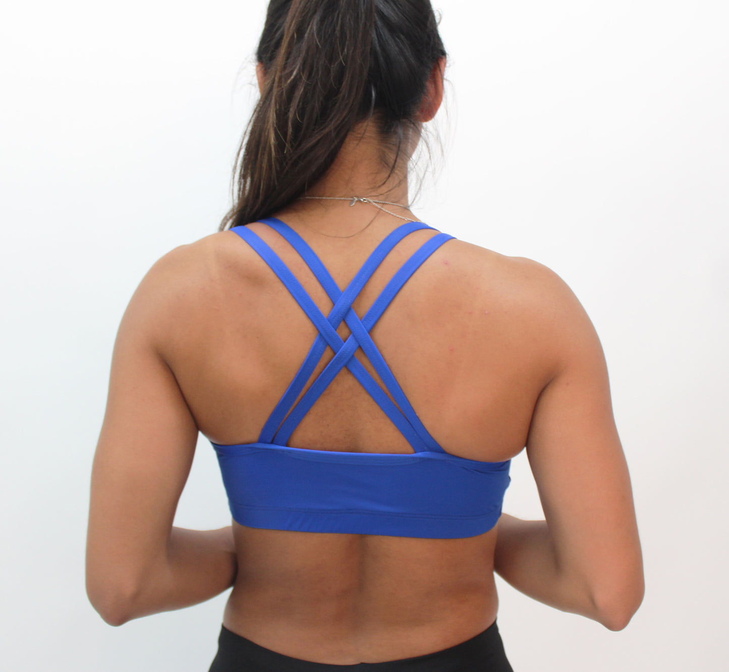 Top doble tirante azul