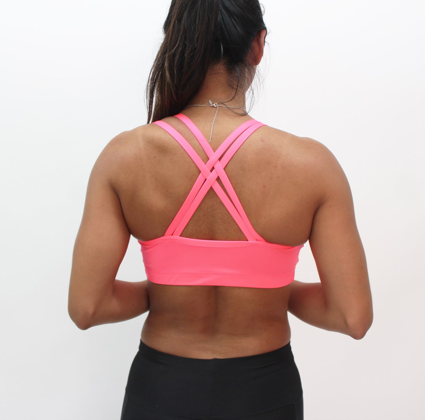 Top doble tirante rosa neón