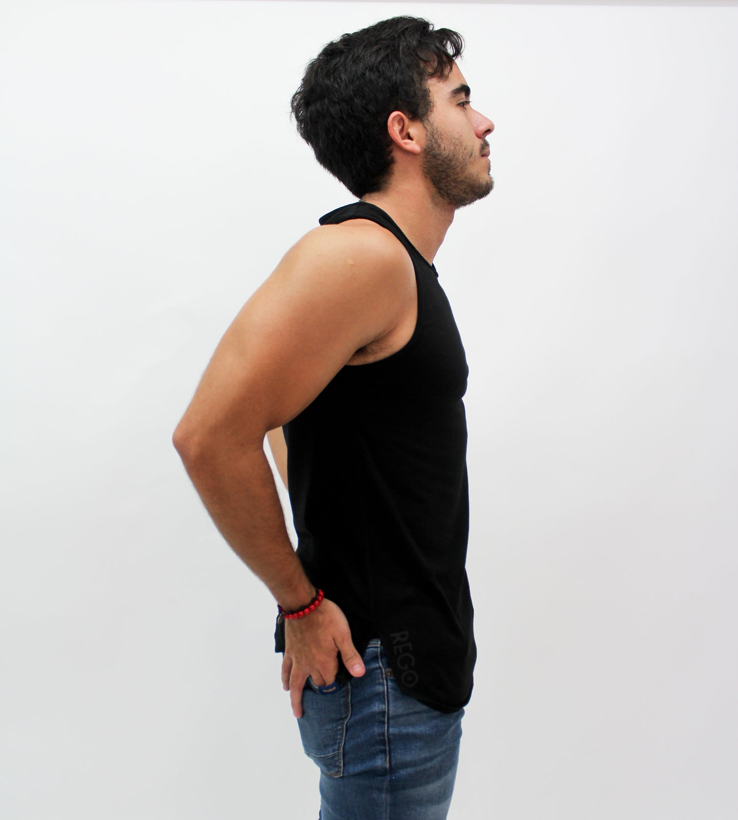 Playera sin mangas Negra