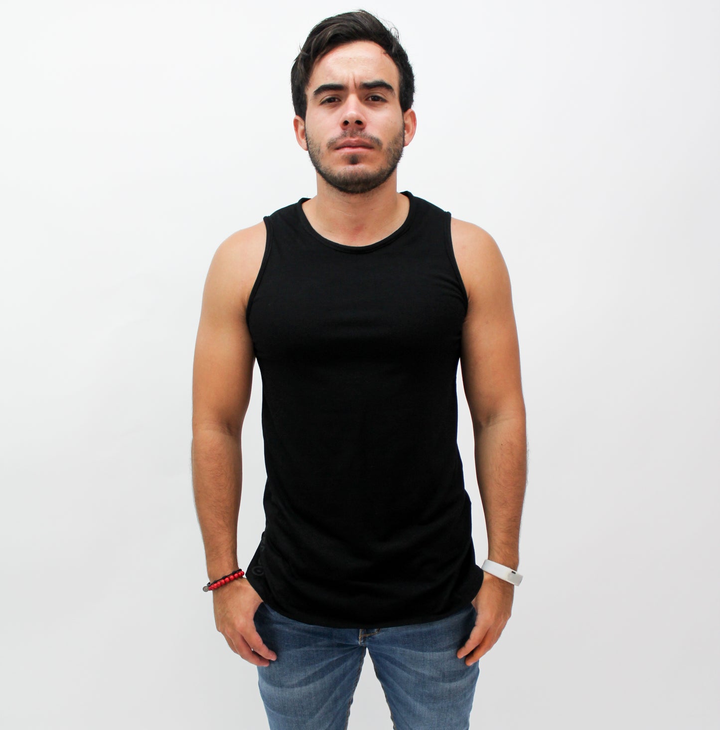 Playera sin mangas Negra