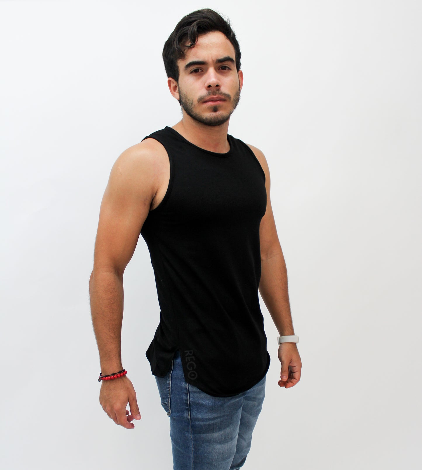 Playera sin mangas Negra