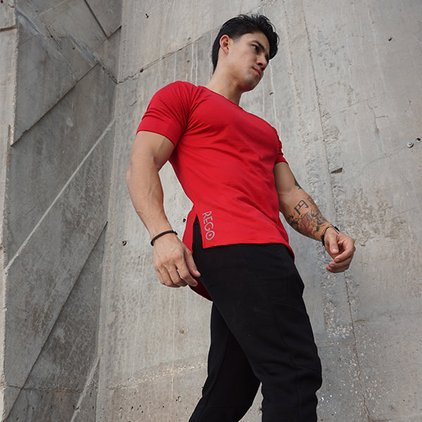 Playera con mangas roja