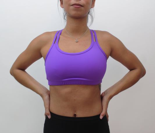 Top doble tirante morado