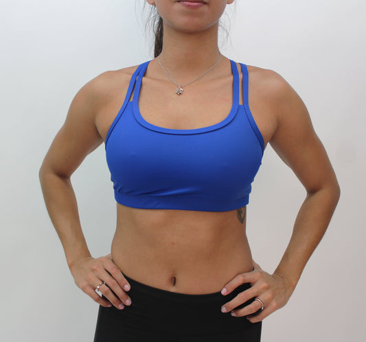 Top doble tirante azul