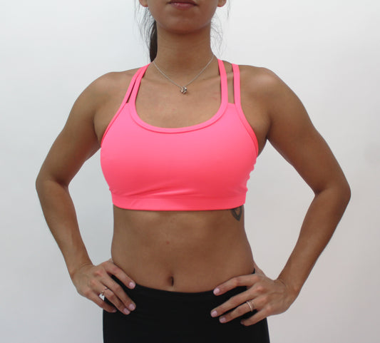 Top doble tirante rosa neón