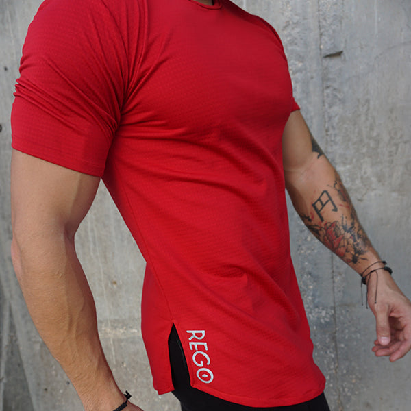 Playera con mangas roja