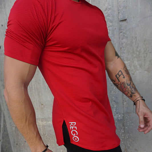 Playera con mangas roja